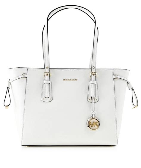 michael kors voyager tote white|Michael Kors Tote with zipper.